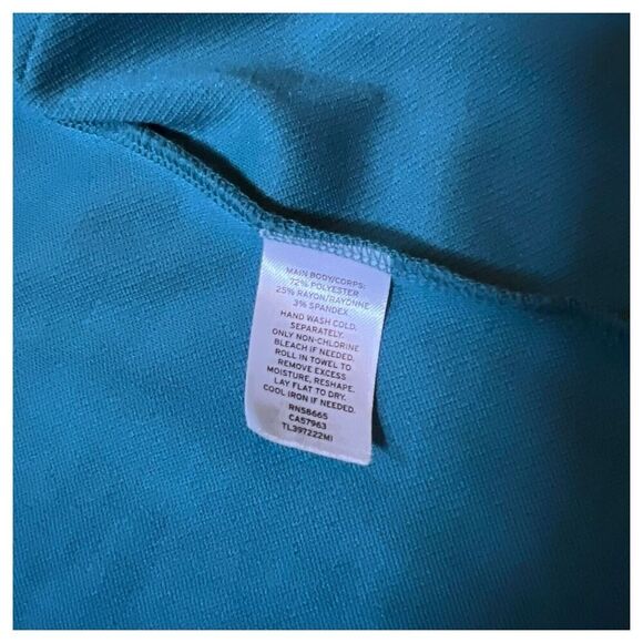 Leith Nordstrom Dark Green Open Front long Knit Blazer Jacket Duster Size Small - Picture 6 of 8